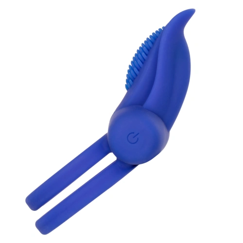 Nina - Vibrating double penis ring with dual pleaser clitoris stimulator blue [4]