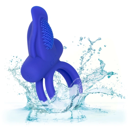 Nina - Vibrating double penis ring with dual pleaser clitoris stimulator blue [8]