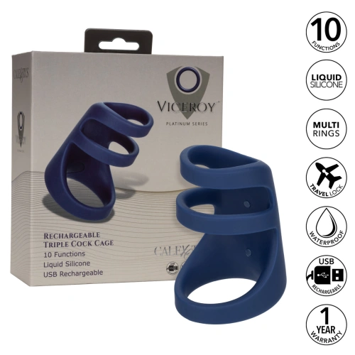 Nina - Rechargeable Vibrating Triple Cock Cage Viceroy Triple Cock Cage [14]