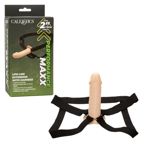 Nina - Strap-on belt with realistic hollow dildo - penis extender +5 cm Performance Maxx [15]