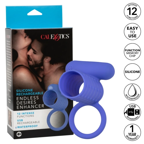 Nina - Endless Desires Silicone Vibrating Penis Enlarger Blue [11]