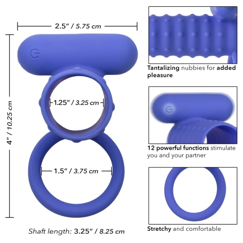 Nina - Endless Desires Silicone Vibrating Penis Enlarger Blue [9]