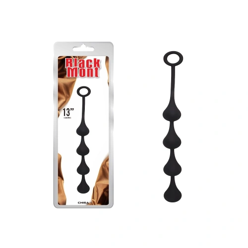 Black Mont Silicone Anal Rosary 13" [1]