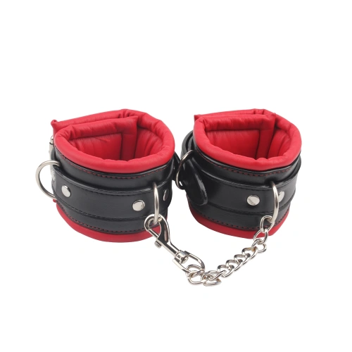 Nina - Padded Leather Cuffs Behave! Luxury Fetish red and black [1]