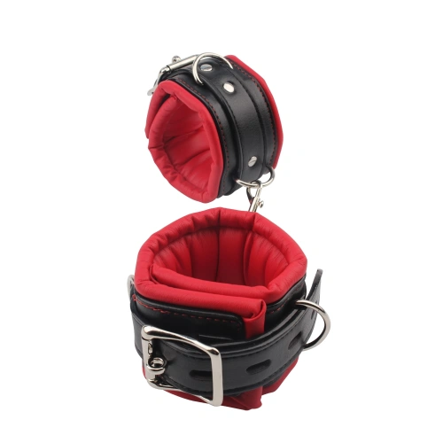 Nina - Padded Leather Cuffs Behave! Luxury Fetish red and black [2]