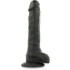 Color* Dilyana- Cock Miller Realistic Flexible Silicone Testicle Dildo 19.5cm Black [1]