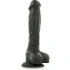 Color* Dilyana- Cock Miller Realistic Flexible Silicone Testicle Dildo 19.5cm Black