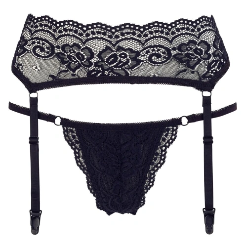 Cottelli erotic lace garter belt and thong [2]