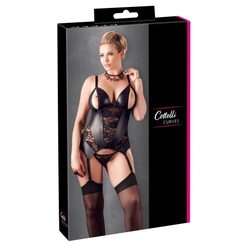 Corset set with garters and thongs Cottelli Curves size XL [5]