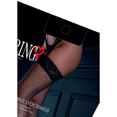 Daring Intimates Lace Garter Belt with Fishnet Stockings 75034 [9]