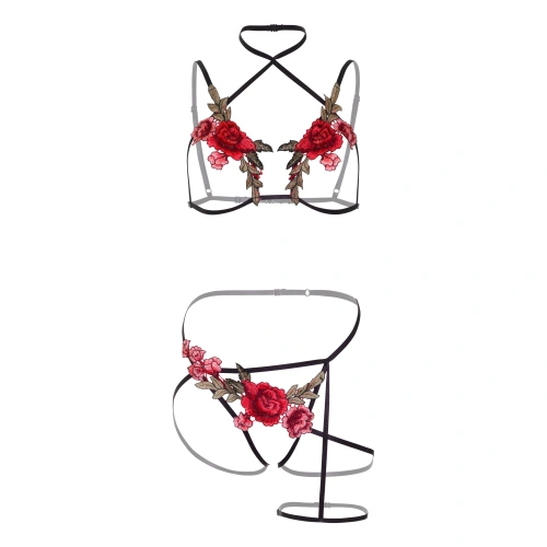 Roses two-piece erotic lingerie [6]