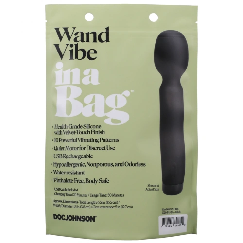 **Nina - Doc Johnson Wand Vibe In A Bag Silicone Rechargeable Wand Massager [1]