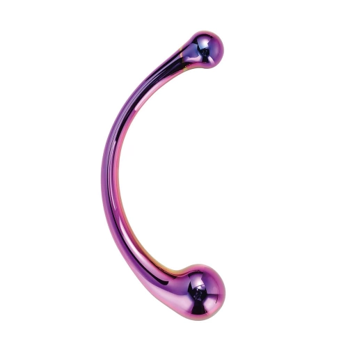 Curved Wand multi-colored glass stimulator with two ends