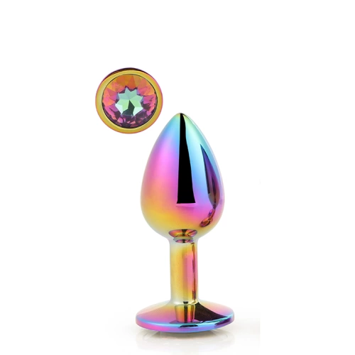 Multicolor metal anal dilator with crystal L Multicolor metal anal dilator with crystal L