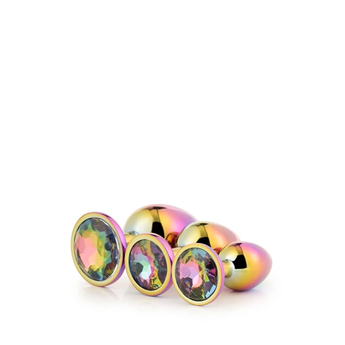 Set of 3 pcs. metal butt plugs with crystal Gleaming Love [2]