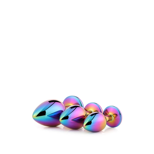 Set of 3 pcs. metal butt plugs with crystal Gleaming Love [3]