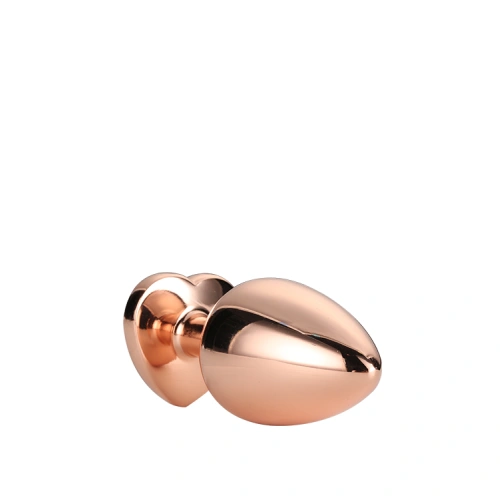 Metal butt plug with pink crystal heart Rose Gold M [3]