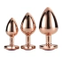 Set of 3 pcs. Butt plug with pink crystal heart Rose Gold [2]