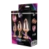 Set of 3 pcs. Butt plug with pink crystal heart Rose Gold [5]