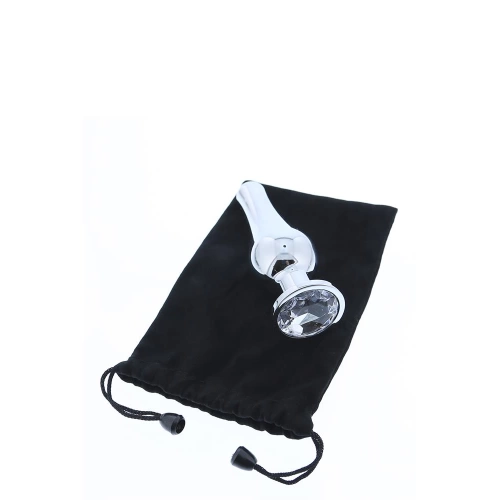 Metal anal dilator in silver with crystal Gleaming Love L [4]