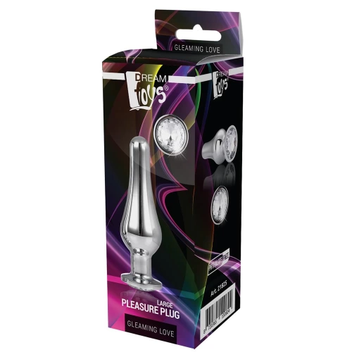 Metal anal dilator in silver with crystal Gleaming Love L [5]