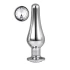 Metal anal dilator in silver with crystal Gleaming Love L