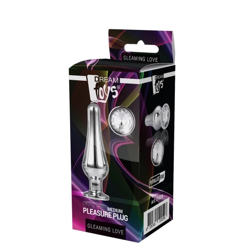 Metal anal dilator in silver color with crystal M [5]