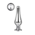 Metal anal dilator in silver color with crystal M