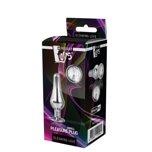 Metal butt plug in silver color with crystal S [5]