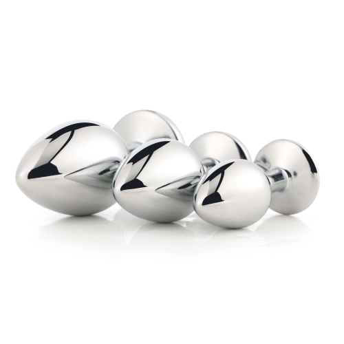 Set of 3 pcs. butt plugs with crystal Silver Plug Set [2]