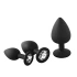 Set of 3 silicone anal dilators with FantAsstic crystal