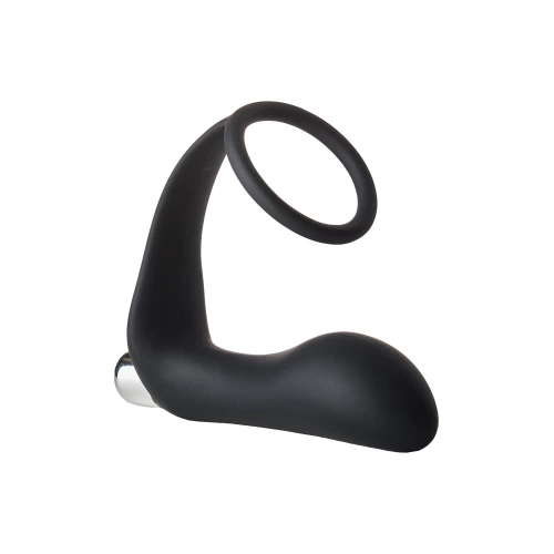 Fantastic vibrating silicone anal massager with cock ring [1]
