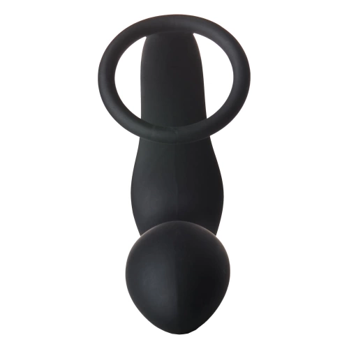 Fantastic vibrating silicone anal massager with cock ring [2]