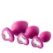 Set of 3 pcs. Flirts pink heart silicone butt plugs