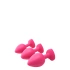 Set of 3 pcs. Flirts pink heart silicone butt plugs [7]