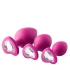 Set of 3 pcs. Flirts pink heart silicone butt plugs