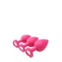 Set of 3 pcs. Flirts pink heart silicone butt plugs [9]