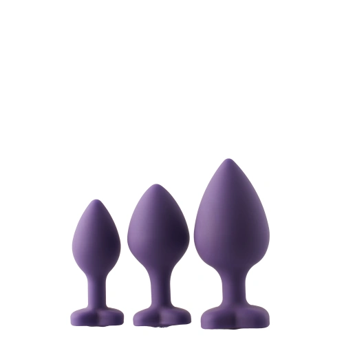 Set of 3 pcs. Flirts purple heart silicone anal dilators [3]