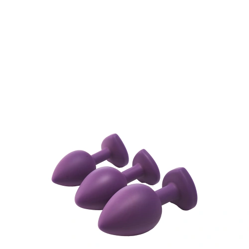 Set of 3 pcs. Flirts purple heart silicone anal dilators [4]