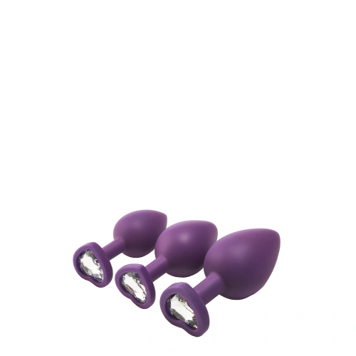 Set of 3 pcs. Flirts purple heart silicone anal dilators [6]