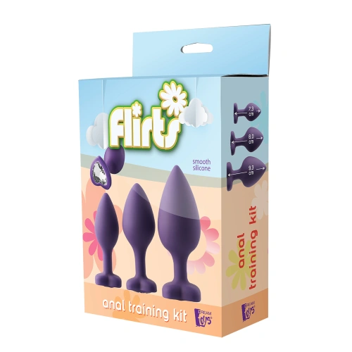 Set of 3 pcs. Flirts purple heart silicone anal dilators [9]