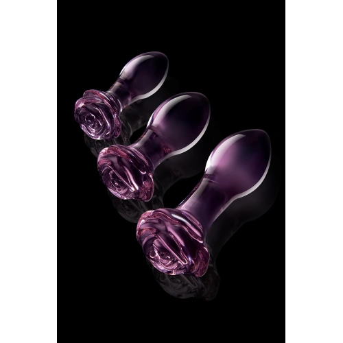 Dilyana- Set of 3 Rosebud glass anal dilators [2]