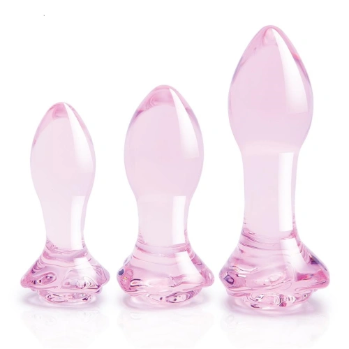 Dilyana- Set of 3 Rosebud glass anal dilators