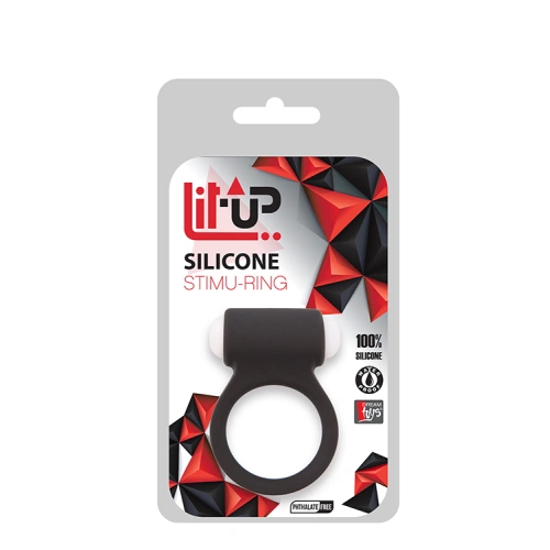 Vibrating cock ring made of silicone Lit-Up black [1]