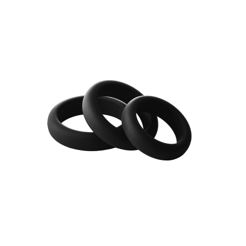 **Dilyana- Set of 3 pcs. Ram Rod silicone penis rings black