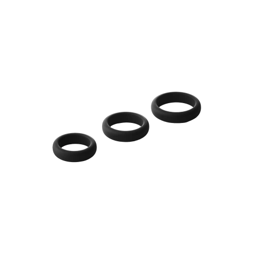 **Dilyana- Set of 3 pcs. Ram Rod silicone penis rings black [6]