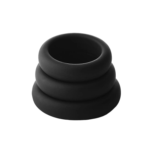 **Dilyana- Set of 3 pcs. Ram Rod silicone penis rings black [7]