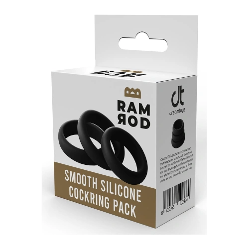 **Dilyana- Set of 3 pcs. Ram Rod silicone penis rings black [9]