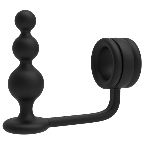 Nina - 2 in 1 silicone toy cock ring with anal rosary Ramrod