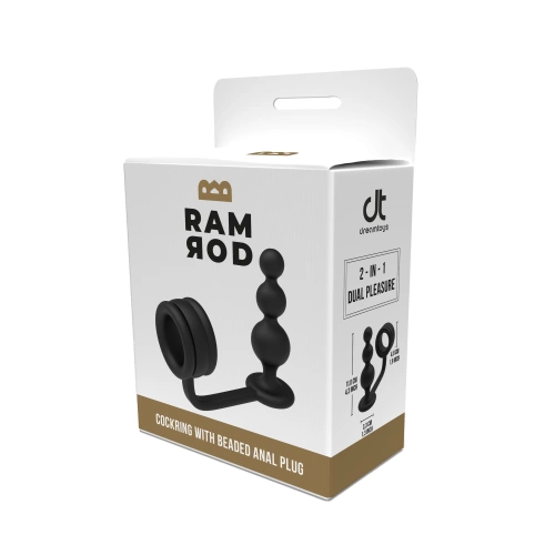 Nina - 2 in 1 silicone toy cock ring with anal rosary Ramrod [7]